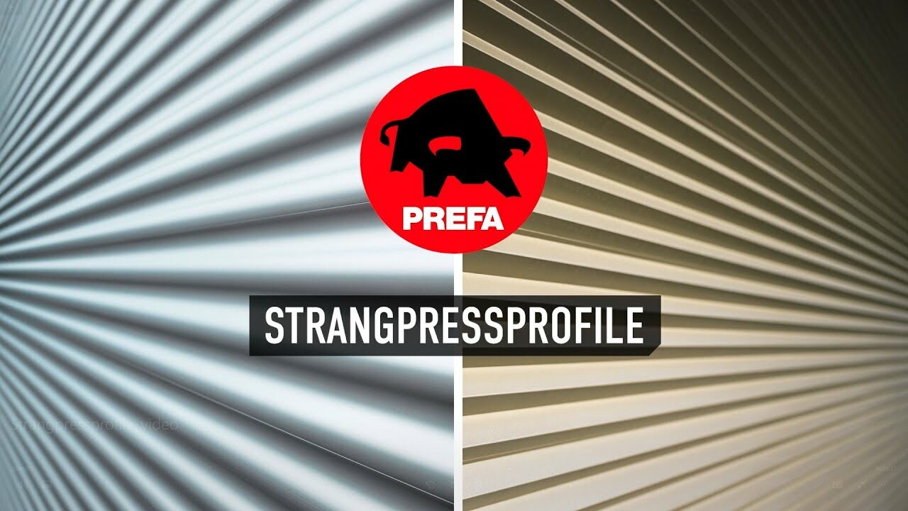 Introbillede til kort PREFA-video om de ekstruderede profiler: Takket profil og profilbølge