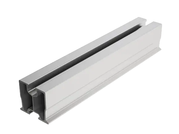 PREFA-profilskinne til fastgørelse af PV-moduler.