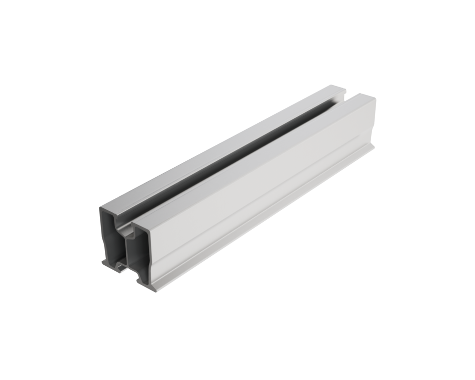 PREFA-profilskinne til fastgørelse af PV-moduler.