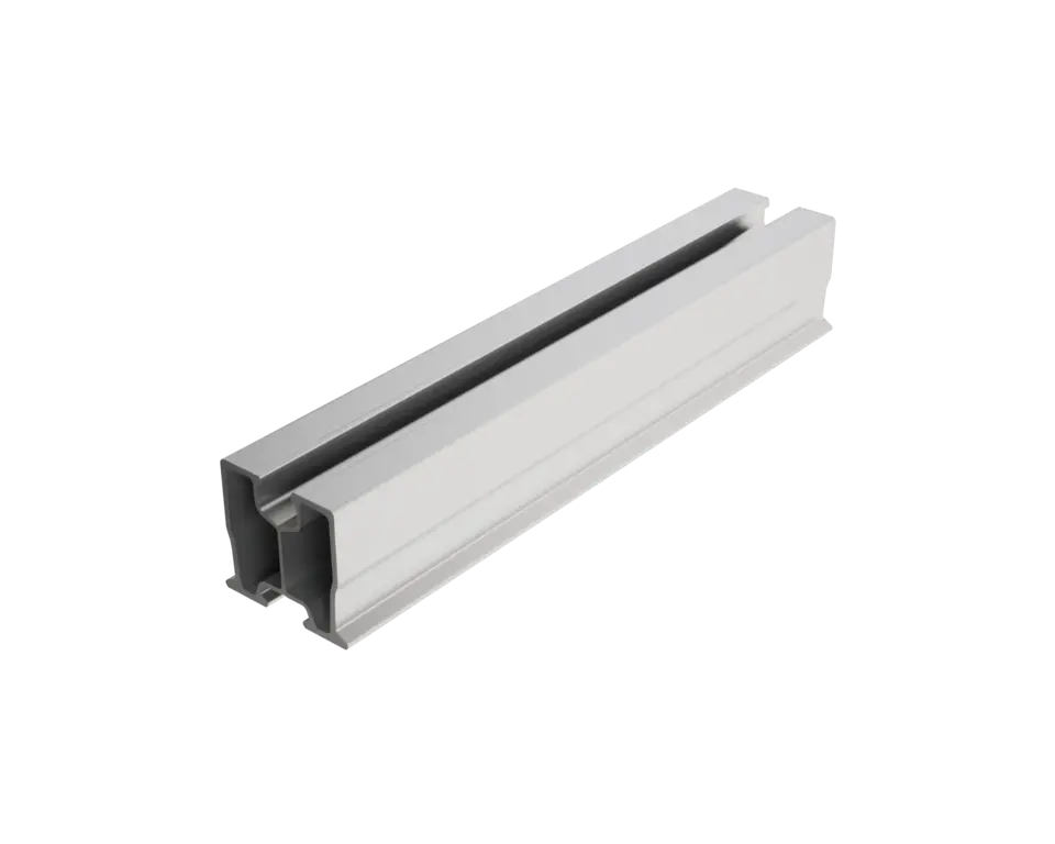 PREFA-profilskinne til fastgørelse af PV-moduler.