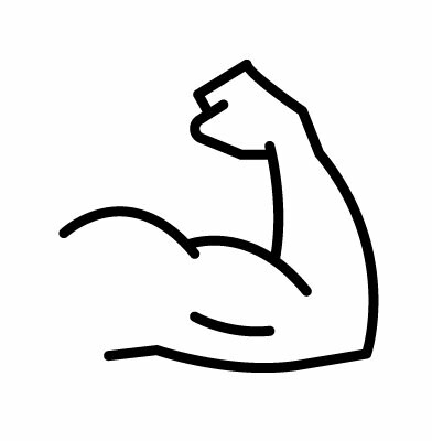 Tegning af en muskuløs arm