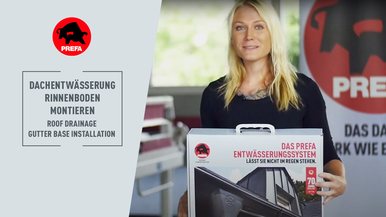 Miniaturebillede til Youtube-videoen fra PREFA Academy-kanalen »Installation af en endebund«