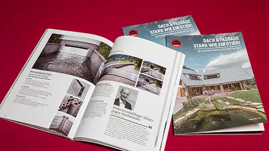 Bestil brochure – Mobilt PREFA-højvandsbeskyttelse af aluminium til porte, vinduer og døre