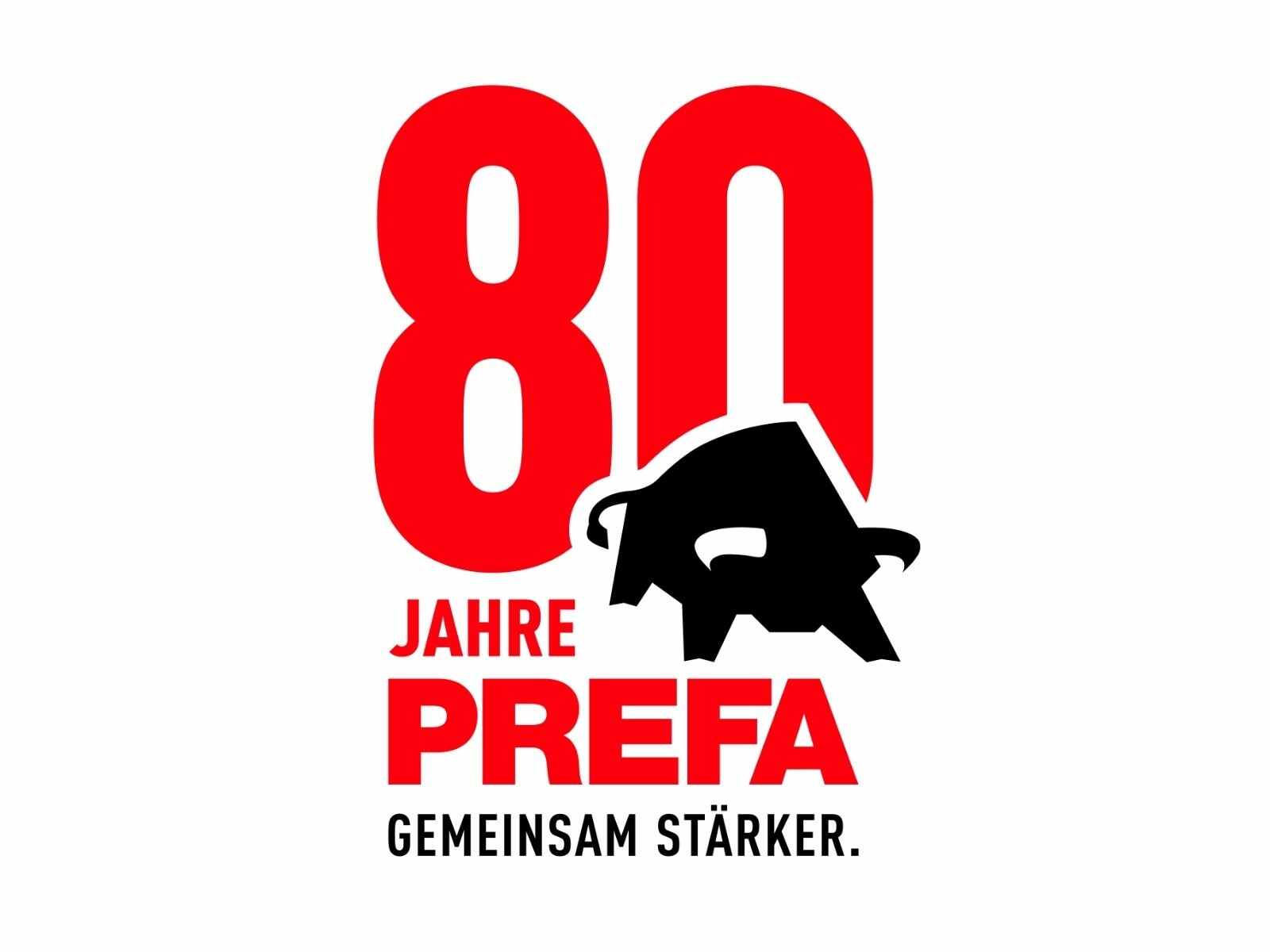 Logotip „80 godina PREFA: Zajedno jači“