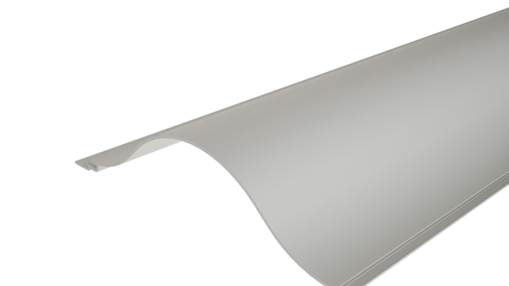 PREFAs ekstruderede profil med bølger 44/200 med bølgeformet overflade til facadedesign eller altanbeklædning.