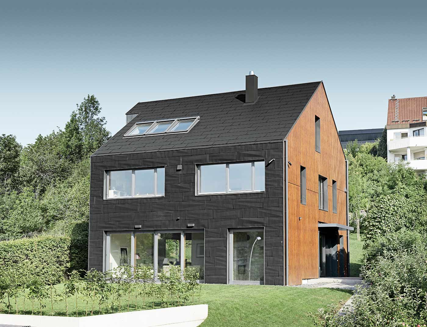 Referenceobjekter PREFA Facadesystemer Facadepanel FX.12 03 P.10 sort