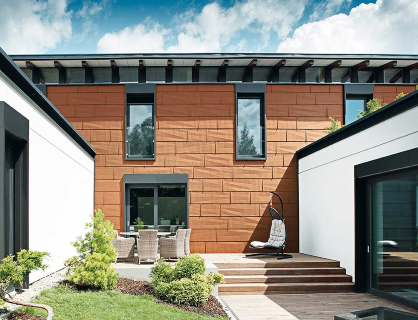 Referenceobjekter PREFA Facadesystemer Facadepanel FX.12 04 P.10 teglrød