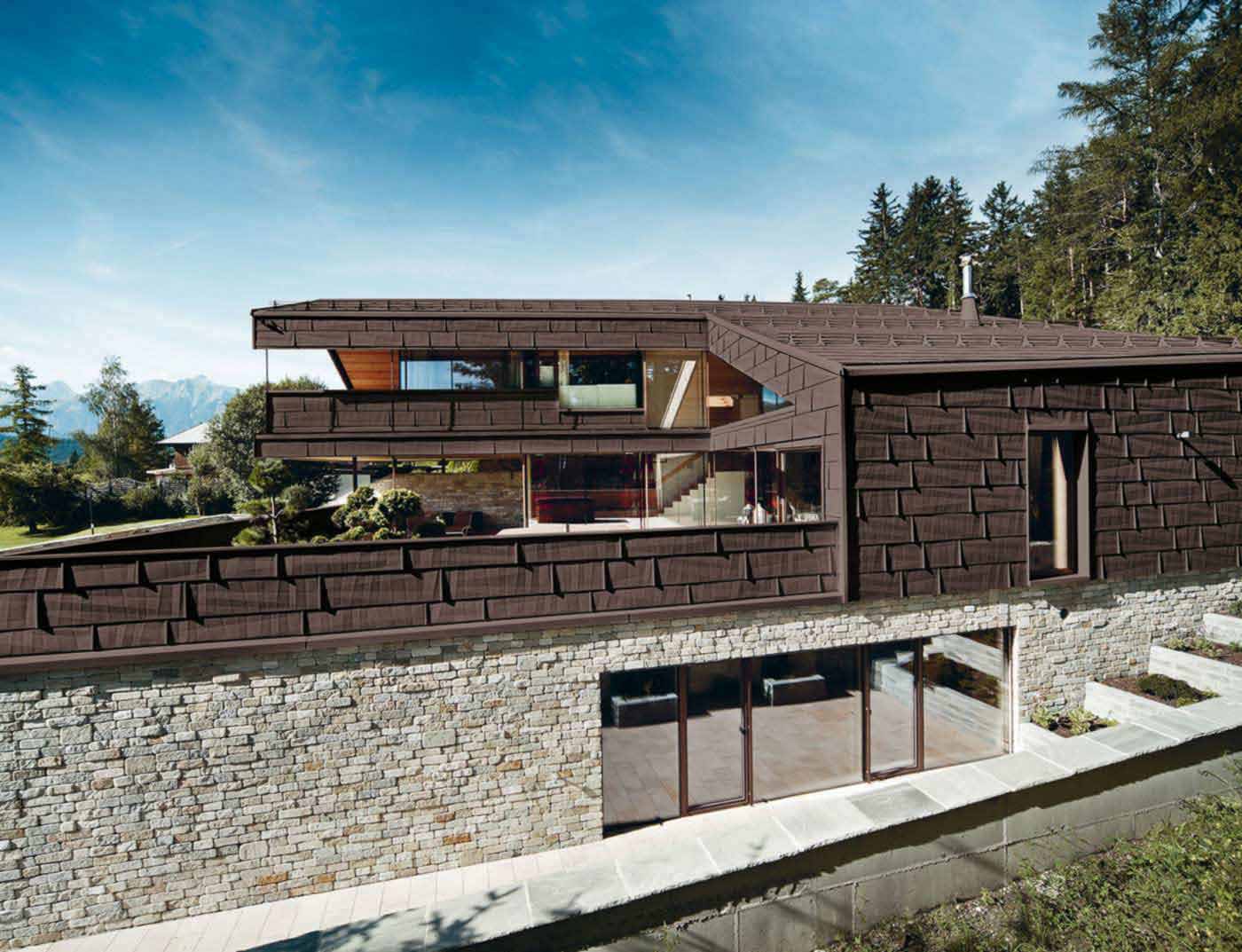 Referenceobjekter PREFA Facadesystemer Facadepanel FX.12 11 P.10 nøddebrun